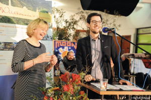 Ein gelungener Auftakt für 2019: Loretta Lorenz mit Oberbürgermeister Martin Horn am Neujahrsempfang des Bürgervereins.